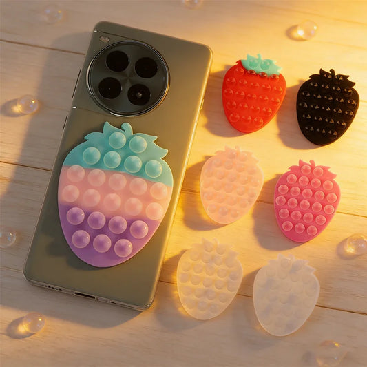 Strawberry Suction Cup Phone Holder – Car & Desk Stand Phone Suction Mount Peaceful Pleasures Health and Wellness