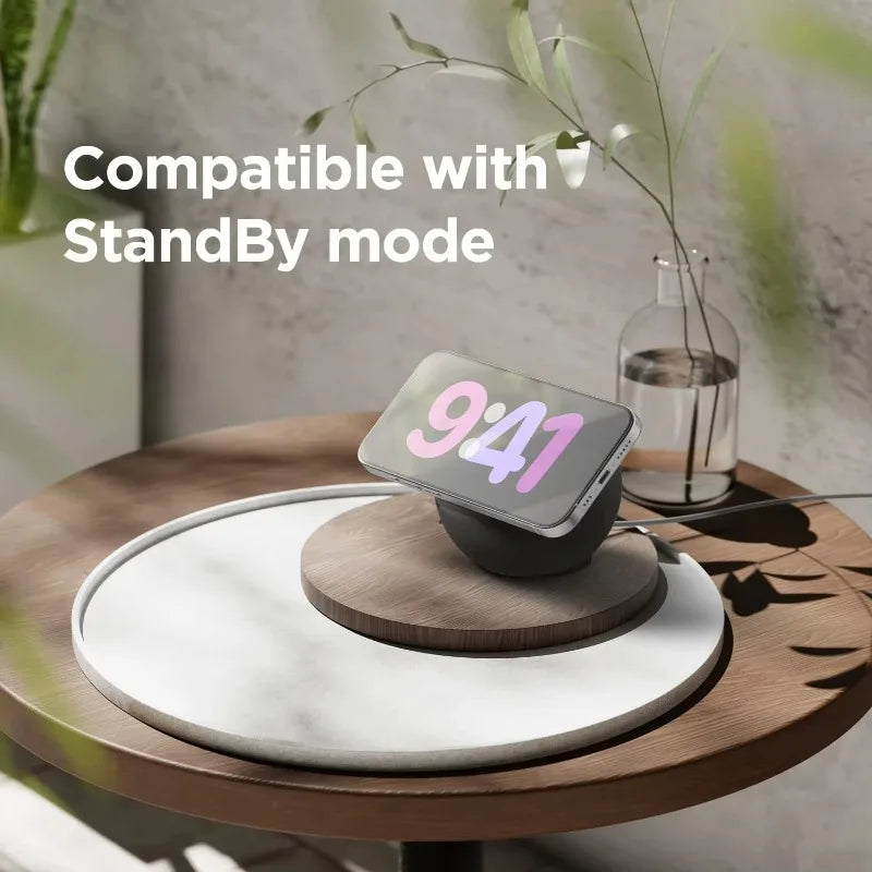 2026 Magnetic Wireless Charging Desk Ball Shape Silicone Holder Stand For Magsafe iPhone 15 14 13 12 Pro Charger Dock Station Peaceful Pleasures Health and Wellness