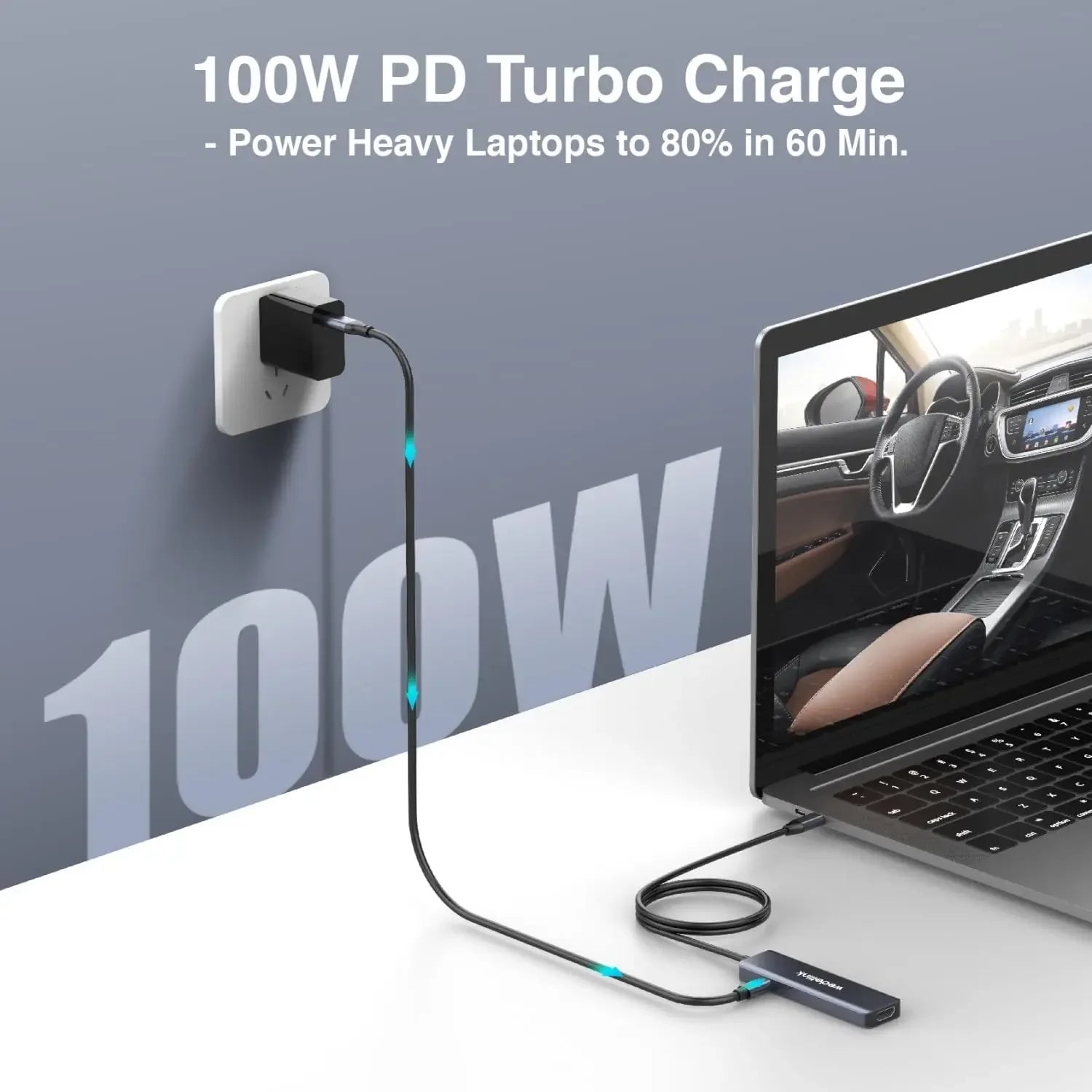 5-in-1 USB C Hub with HDMI 4K, 100W PD Fast Charging, and High-Speed Ports for Laptops and Tablets Peaceful Pleasures Health and Wellness