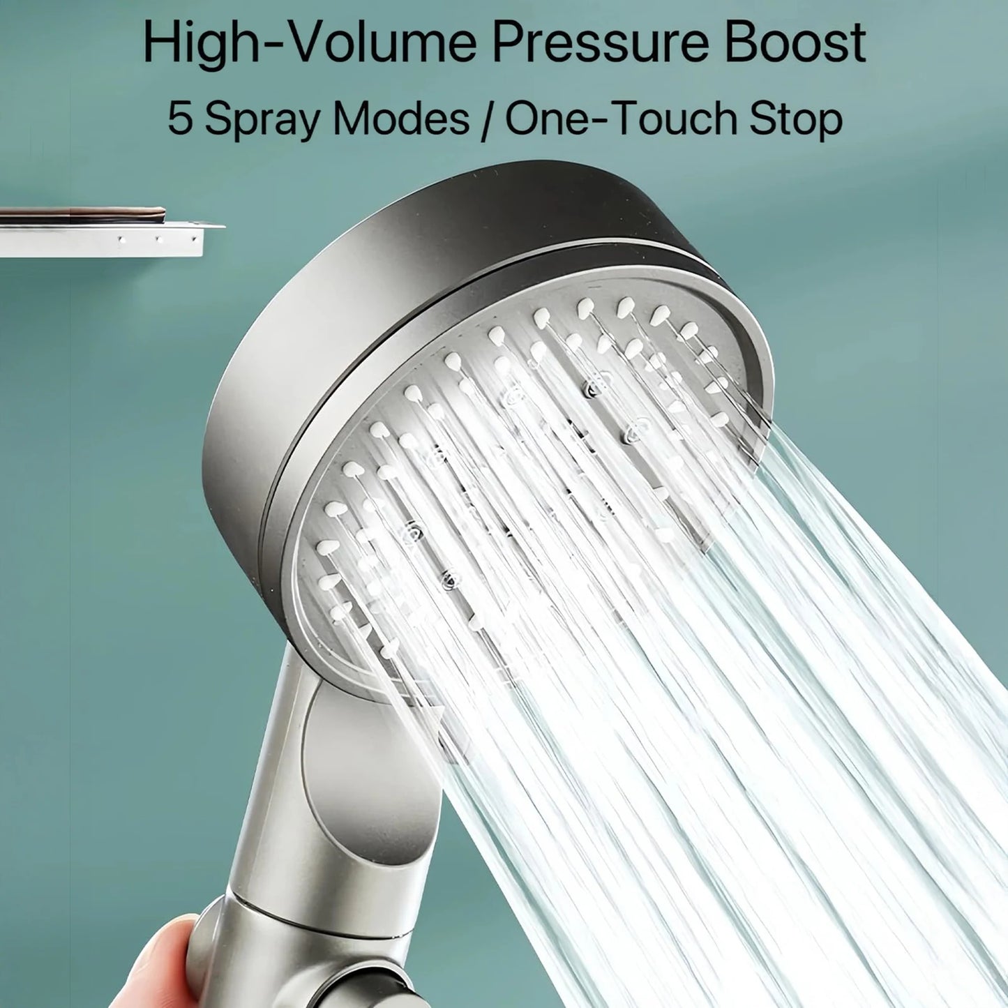 Bathroom Hand Held Shower Head Water Saving Pressure Shower Device for Cleaning Tile Corner Toilet Peaceful Pleasures Health and Wellness