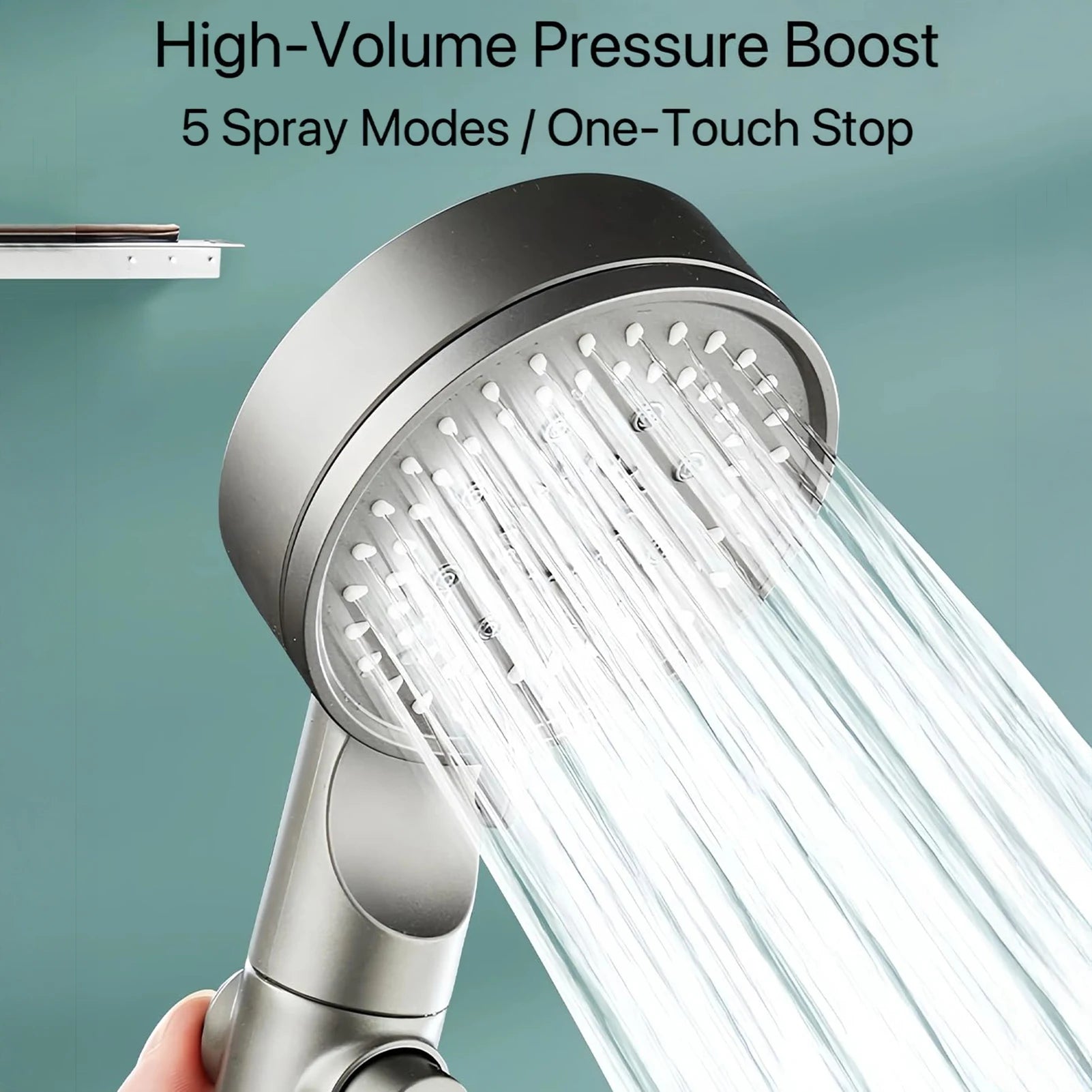 Bathroom Hand Held Shower Head Water Saving Pressure Shower Device for Cleaning Tile Corner Toilet Peaceful Pleasures Health and Wellness