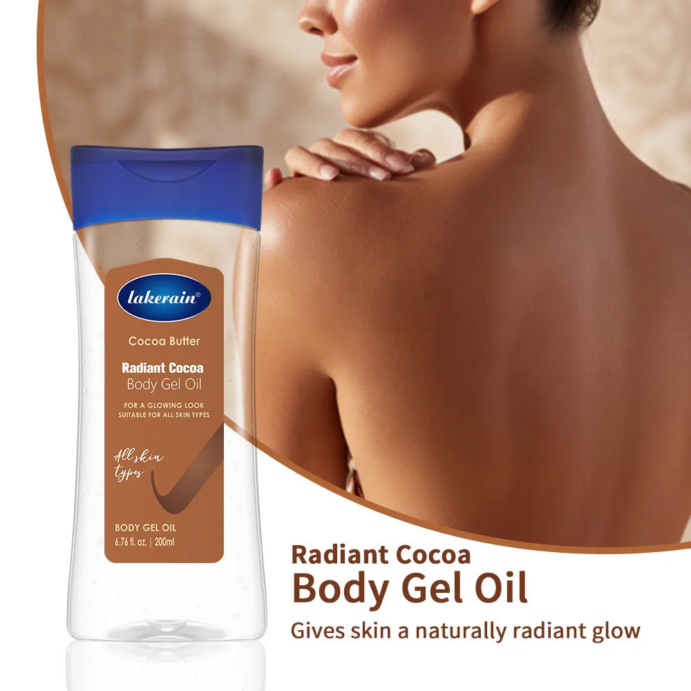 Radiant Cocoa Body Gel Oil Moisturizing Radiant for Glowing Skin Body Gel Oil Cocoa Butter Hydration For Dry Skin Care Peaceful Pleasures Health and Wellness