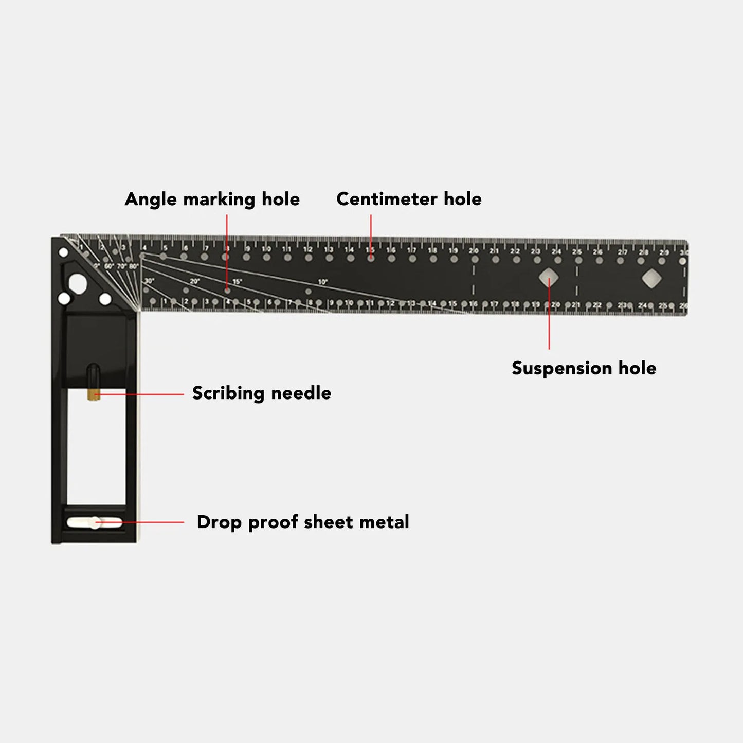 Multi Angle Measuring Ruler Professional 45 90 Degree Universal