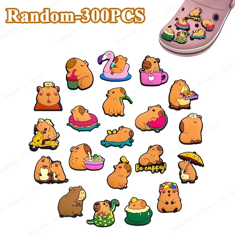 Cute Capybara Shoe Charms – PVC Animal Pins for Kids & Adults