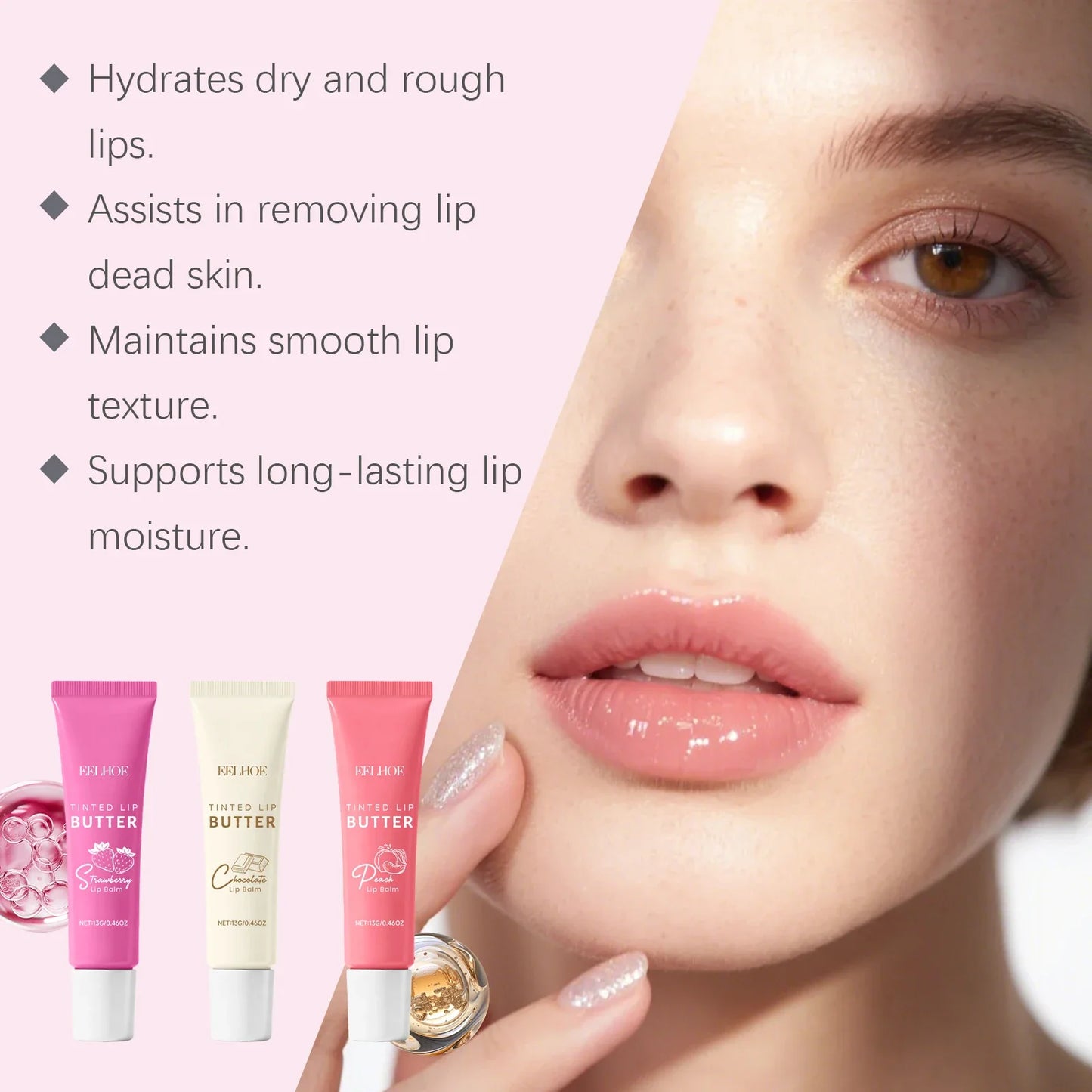 EELHOE Christmas Tinted Lip Balm Set – Moisturize & Exfoliate