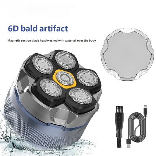 Electric Head Shaver for Bald Men 6D Magnetic Razor Hair Trimmer Rechargeable LED Waterproof Face Hair Cutting Peaceful Pleasures Health and Wellness