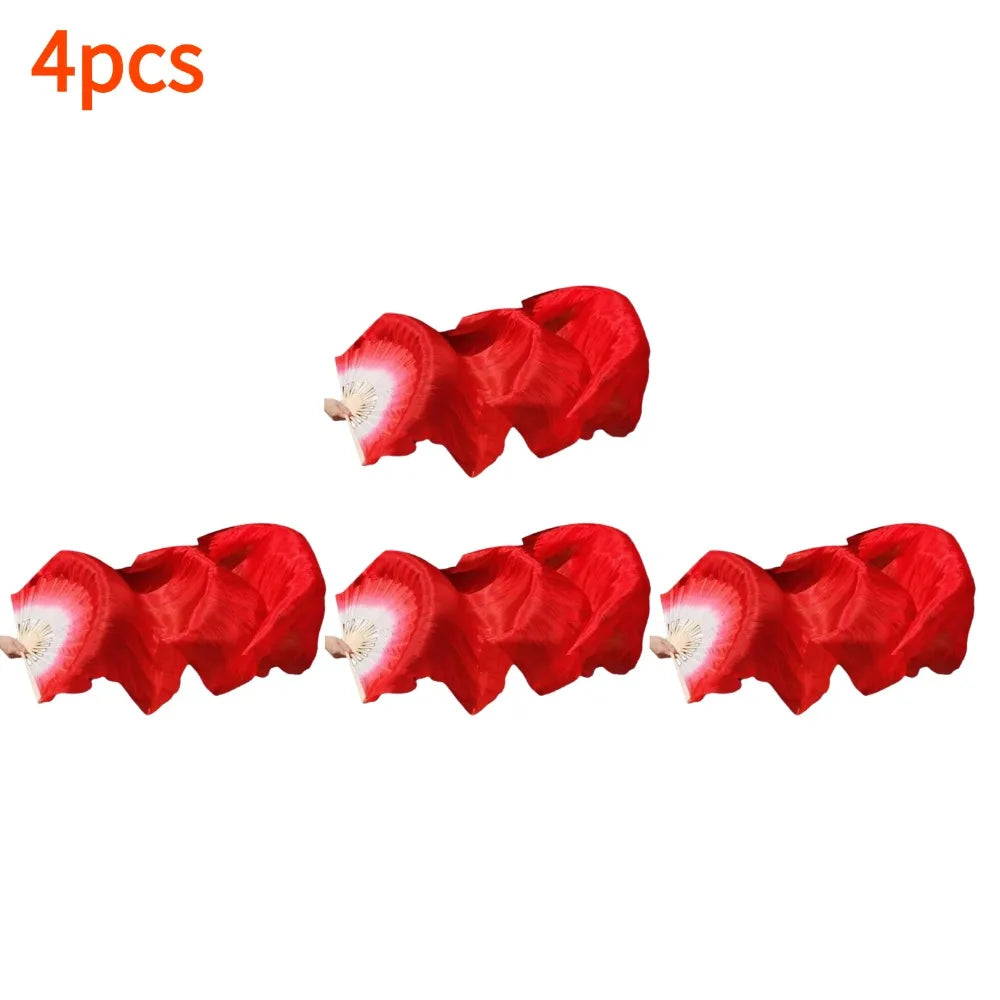 Women Belly Dance Silk Fans for Elegant Performances Peaceful Pleasures Health and Wellness 4pcs