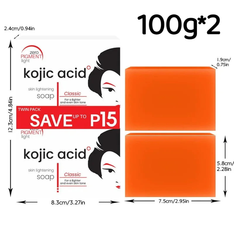 Kojic Acid Soap Face Body 100g Handmade Papaya Soap Deep Cleansing Brightening Skin Whitening Soap For Daily Facial Cleansing Peaceful Pleasures Health and Wellness 100g x2