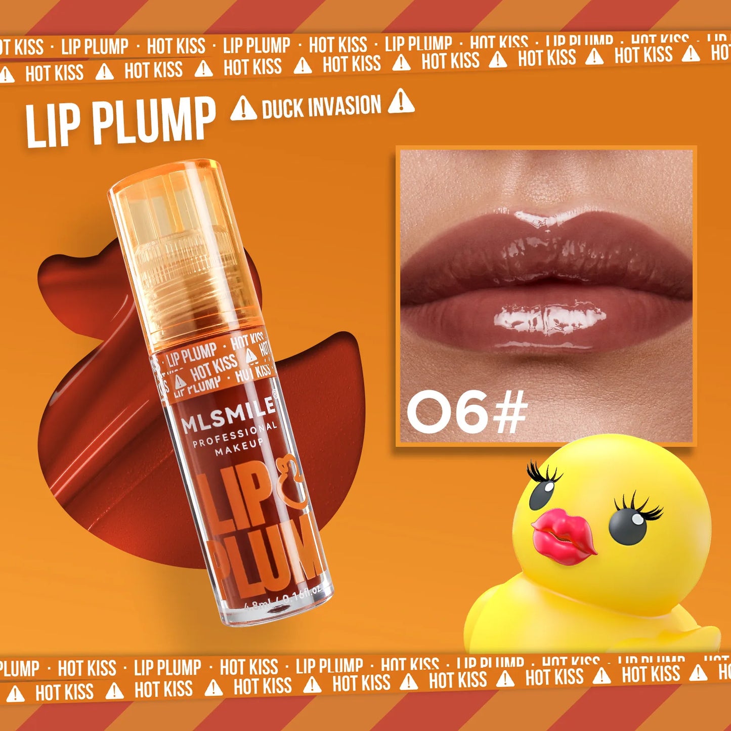 MLSMILE Duck Lip Plump Lip Oil Moisturizing Lip Gloss Mirror Water nature long-lasting Gloss Gloss Pearl Lip Glaze Set Peaceful Pleasures Health and Wellness 06