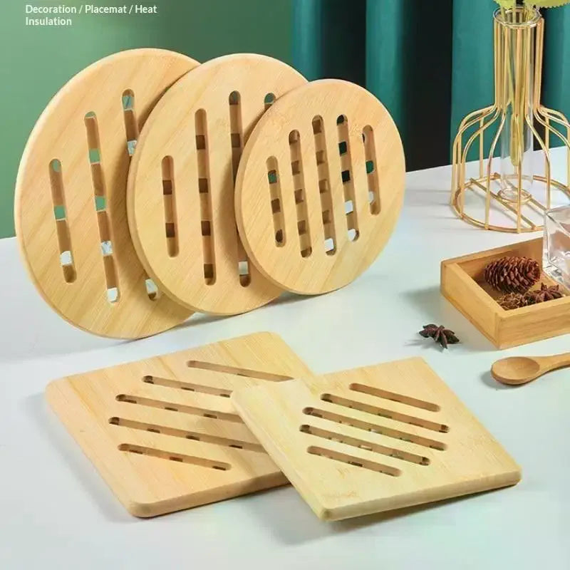 Natural Bamboo Trivet Mat – Heat-Resistant Kitchen Placemat