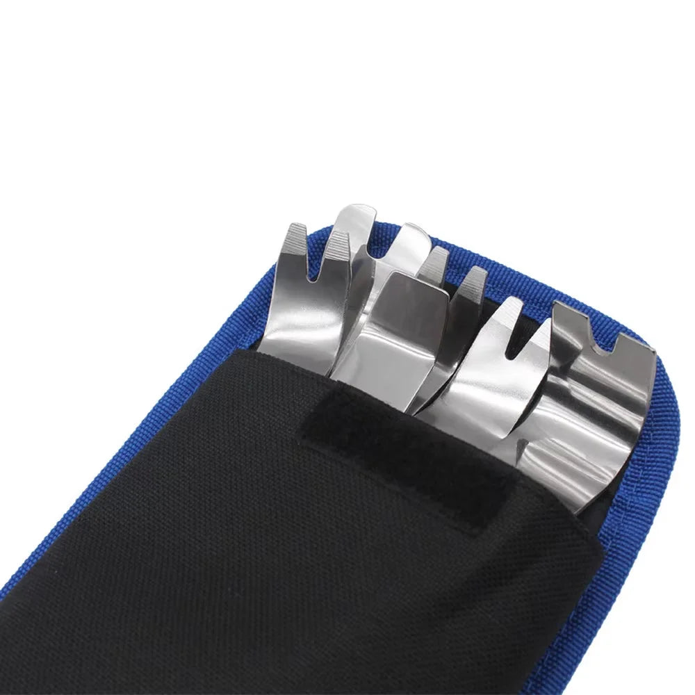 6pcs Car Panel Trim Removal Tool Kit Auto Radio Door Clip Audio Installer Pry Tool Set with Canvas Bag Peaceful Pleasures Health and Wellness Blue bag