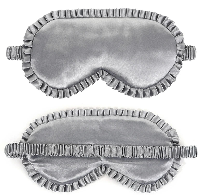 Premium Silk Sleep Eye Mask – Lace Trim Lightproof Blindfold