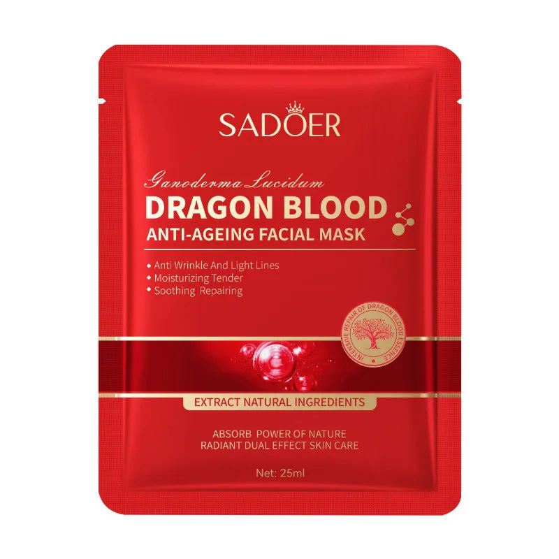 SADOER Dragon Blood Face Mask – Anti-Aging & Hydrating (10 Pack)