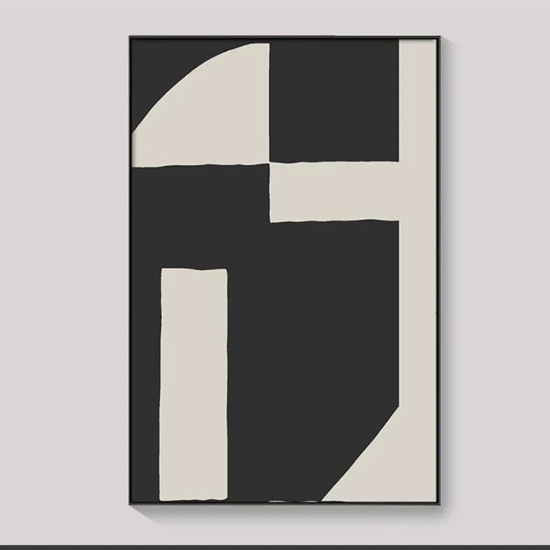 Hand-painted Large-scale Minimalist Modern Mural Art on Black and White Abstract Canvas, Living Room Art, Acrylic Oil Painting Peaceful Pleasures Health and Wellness Without frame 2 70x50cm