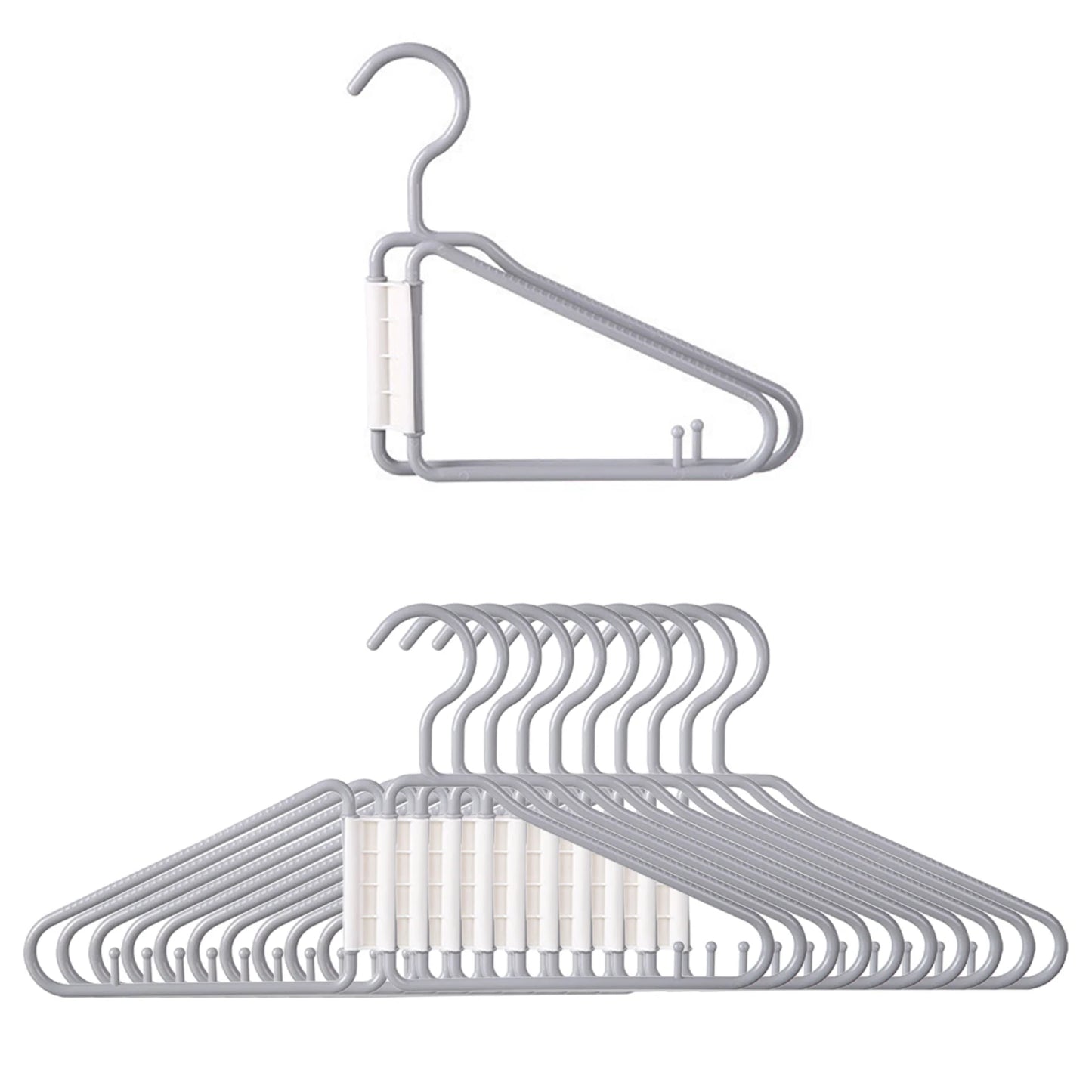 Portable Folding Hangers Household Multifunctional Anti-slip Hanger Practical Gifts for Families Friends Peaceful Pleasures Health and Wellness B 10pcs