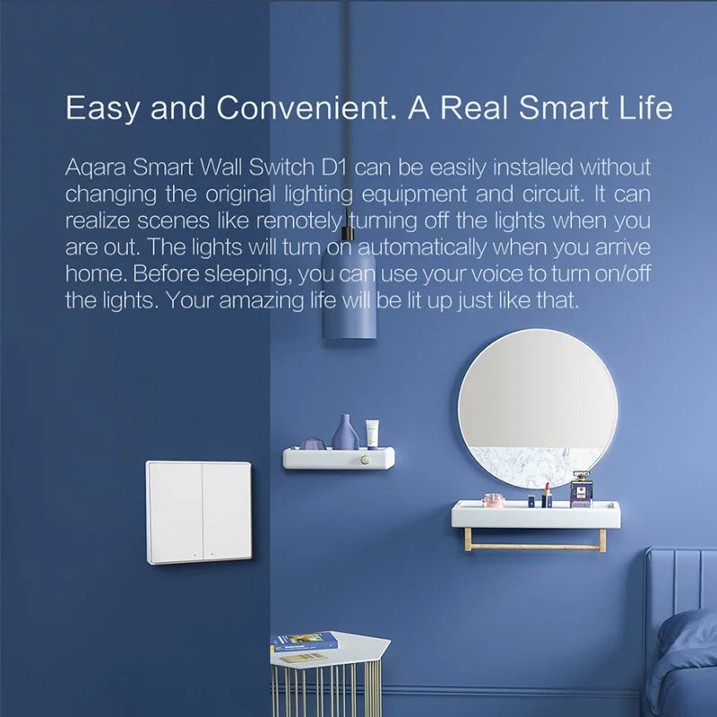Original Aqara D1 Smart Wall Switch Zigbee Wired/Wireless Wall Switch 1/2/3 Button Switches For Mijia Mi Home APP Apple Homekit Peaceful Pleasures Health and Wellness