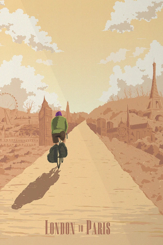 Hadrian's Cycleway Canvas Poster | Northumberland Cycling Wall Art