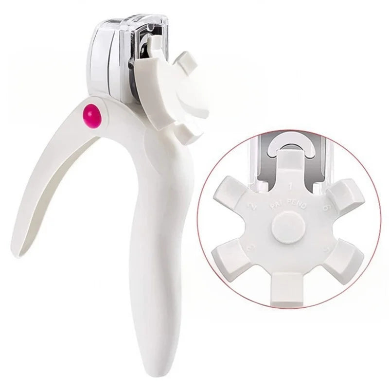 U Shaped Nail Clipper Acrylic Fake Nail Cutter Trimmer Precise Cutting Manicure Tool with Sizer for Nail Tip Edge Peaceful Pleasures Health and Wellness