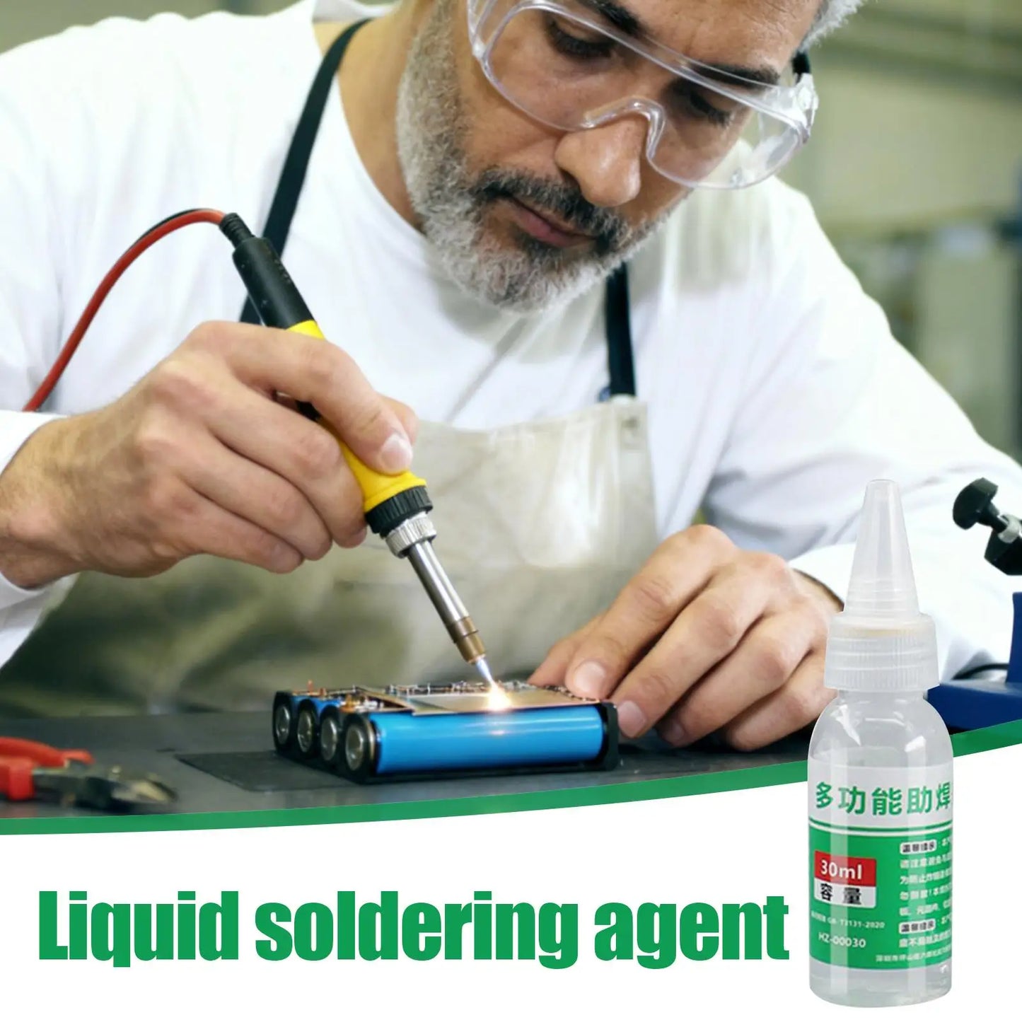 Liquid Soldering Flux 30ml Rosin Core Flux High-Frequency Use For Electronics Repair Battery Electrode, Stainless Steel & Nickel Peaceful Pleasures Health and Wellness