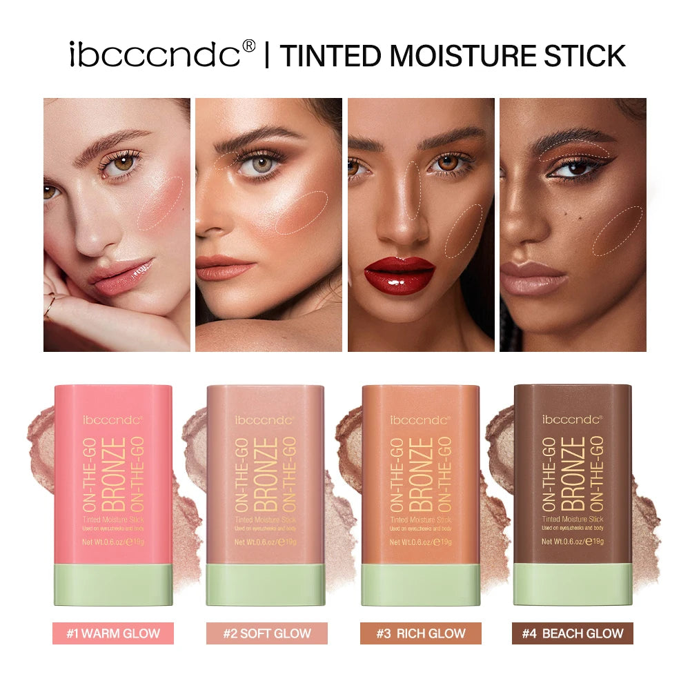 High Gloss Stick Face Brightening Rotary Small Gold Tube Concealer Pearl Gloss Dressing Stick Three Color Makeup Contour Correct Peaceful Pleasures Health and Wellness