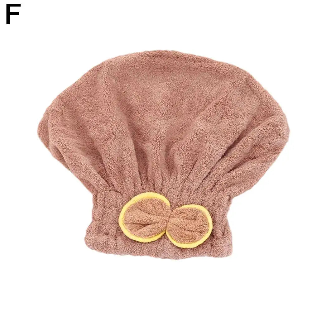 Microfiber Quick Dry Hair Wrap Towel Cap with Bowknot