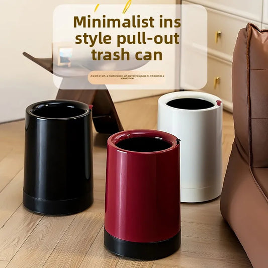 Minimalist Large Capacity Trash Bin - No Cover, Hidden Wheel Design, Multi-Functional, Home Essential, Space-Saving Peaceful Pleasures Health and Wellness