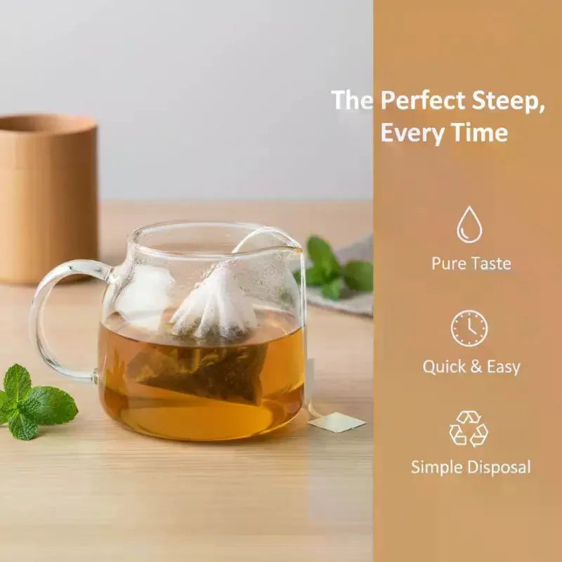 100 Disposable Drawstring Tea Bags – Empty Filter Pouches Tea Filter Bags Peaceful Pleasures Health and Wellness