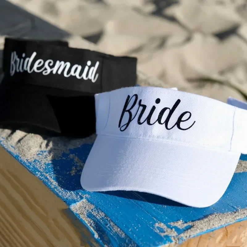 Bride & Bridesmaid Visors – Bachelorette Beach Party Hats