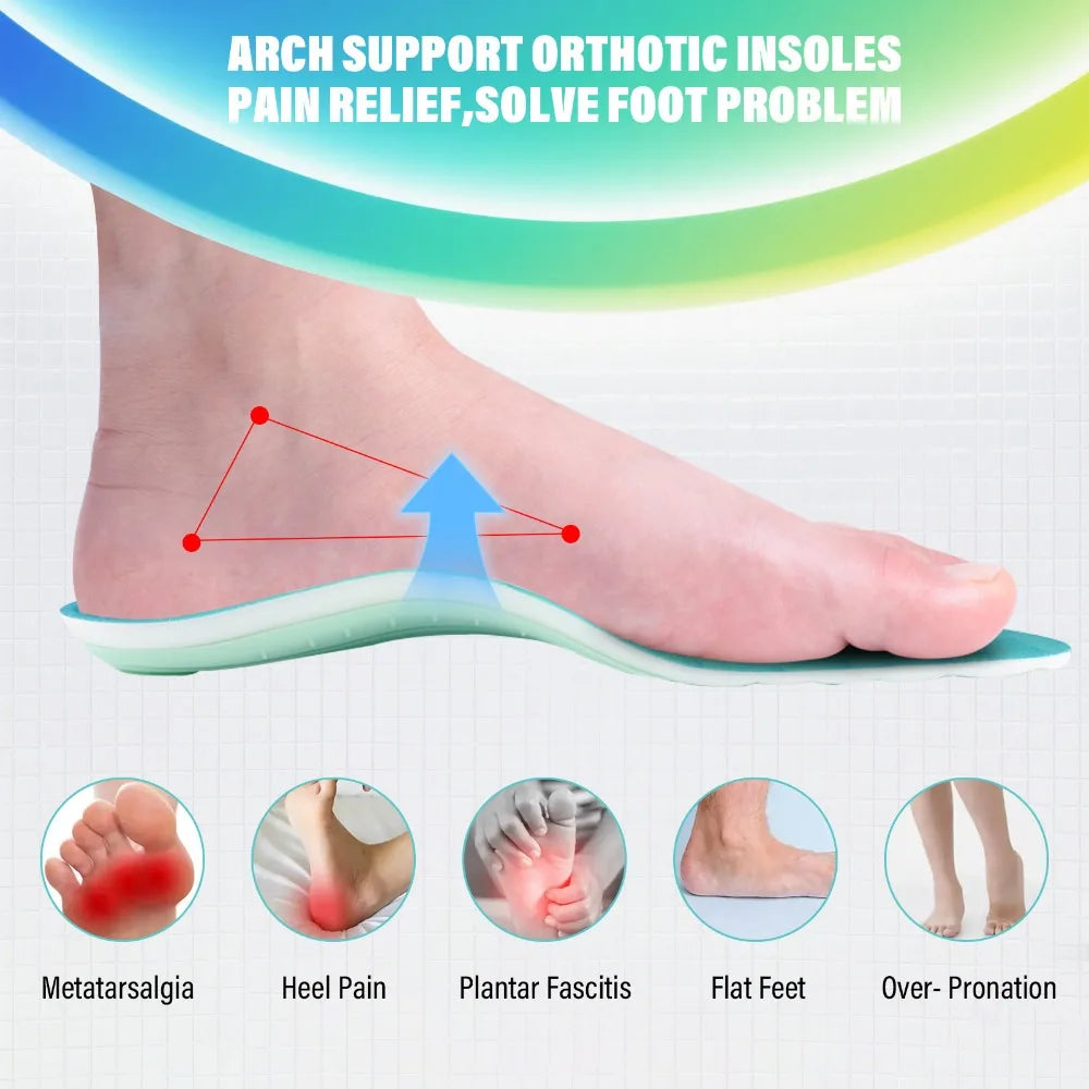 Foaming Plantar Fasciitis Insoles Arch Support for Men Women, Shock Absorption & Lightweight Relief for Flat Feet Sports Casual Peaceful Pleasures Health and Wellness
