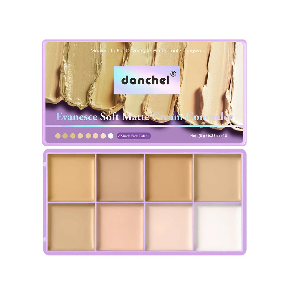 8-Shade Cream Concealer Palette | Waterproof Full Coverage