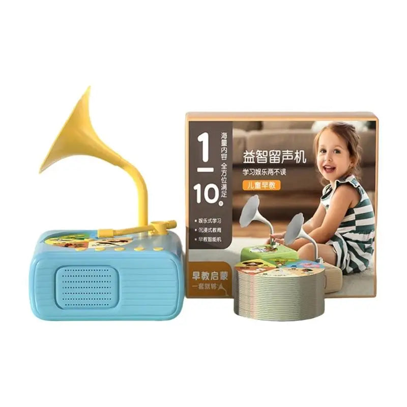 Interactive Phonograph Music Toy with 96 Learning Cards for Kids