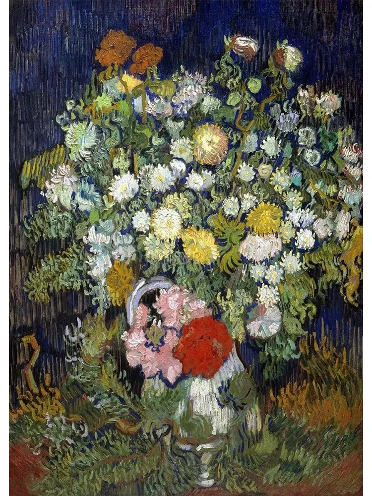 Vincent Van Gogh Classic Collection Art Poster Canvas Painting Terrace At Night Irises Wall Picture Print Living Room Home Decor Peaceful Pleasures Health and Wellness 20X30CM A10