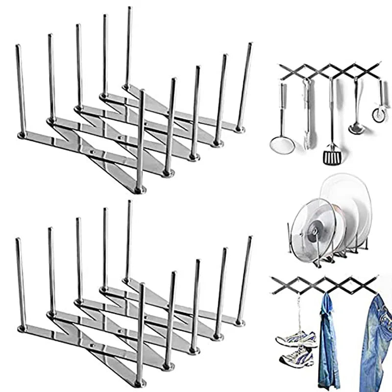 Pan Lid Organizer, Cabinet Door Pot Plates Dishes Rack Holder Reusable Containers Shelf for Serving Trays Dish Plate Peaceful Pleasures Health and Wellness