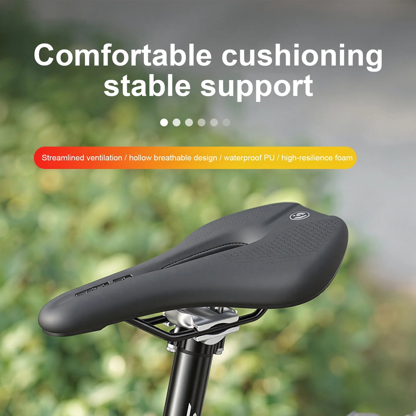 Hollow Bike Saddle Comfortable Waterproof Ergonomic Design Bicycle Seat Breathable Shock-Absorbing for Men and Women MTB & Road Peaceful Pleasures Health and Wellness