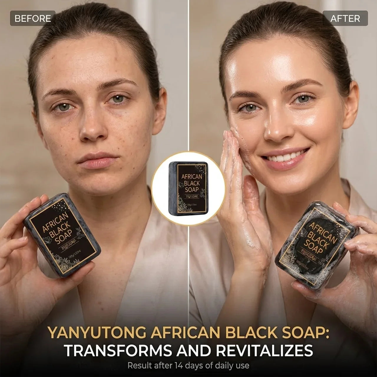African Black Soap with Shea Butter – Deep Cleansing & Hydrating