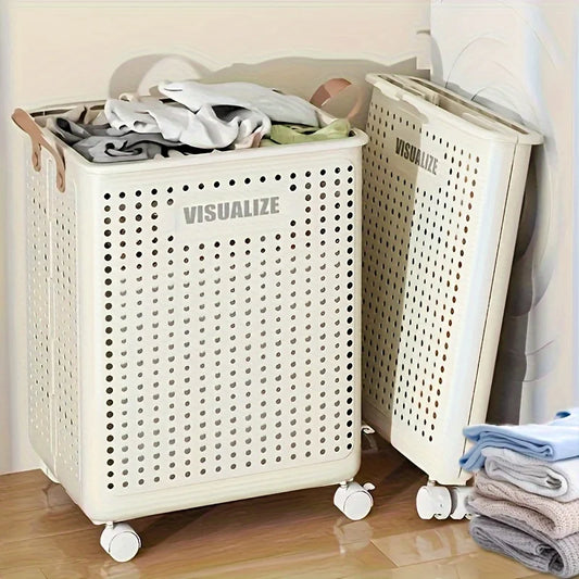Rolling Foldable Laundry Basket with Wheels – Large Capacity Foldable Laundry Basket Peaceful Pleasures Health and Wellness