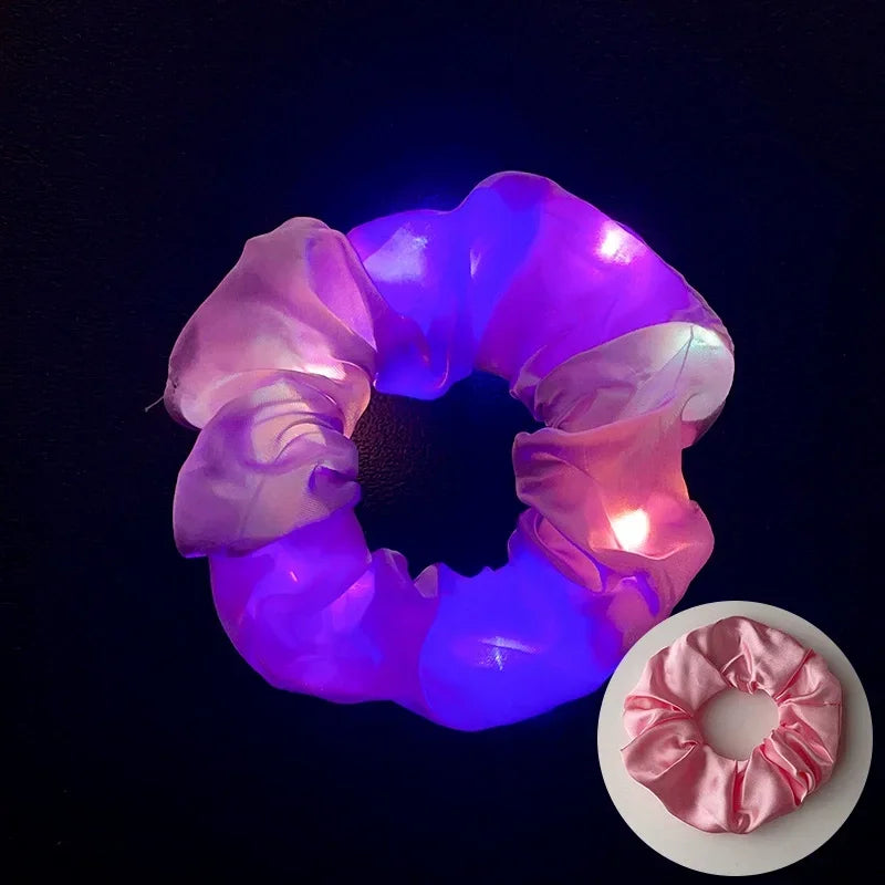 LED Glow Sausage Hair Tie Headband – Light-Up Party Hairband