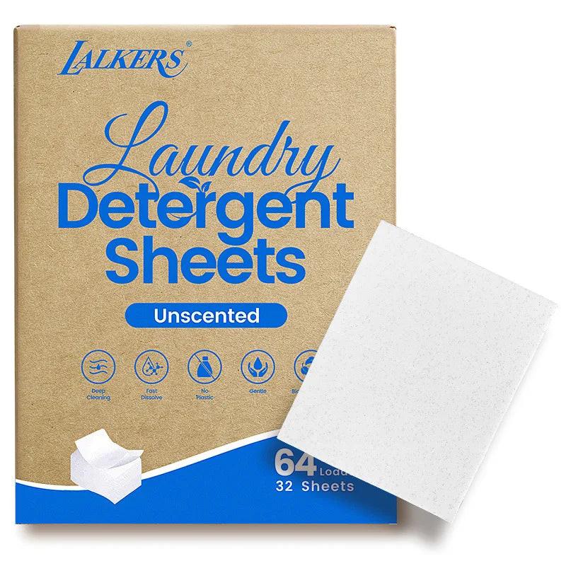 32-Sheet Laundry Detergent Sheets Laundry Bubble Wrap Cleaning Stain Removal and Fragrance-Retaining Laundry Sheets No Residue Peaceful Pleasures Health and Wellness Tasteless