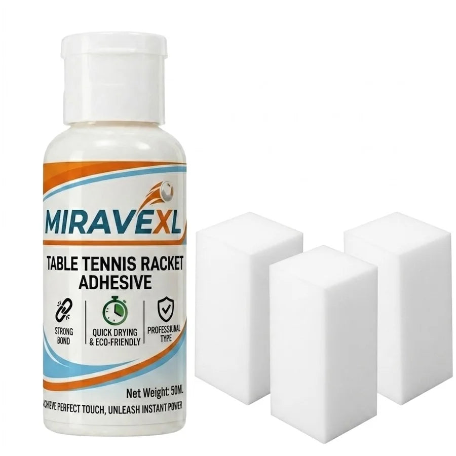 MIRAVEXL 50ml Table Tennis Rubber Adhesive + Sponge Applicator