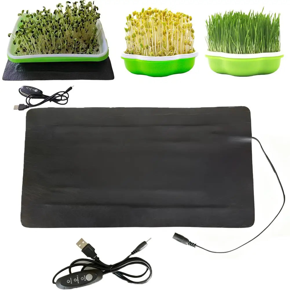 USB Plant Seedling Heat Mat – 8.5W Warming Pad for Indoor Plants & Reptiles Peaceful Pleasures Health and Wellness
