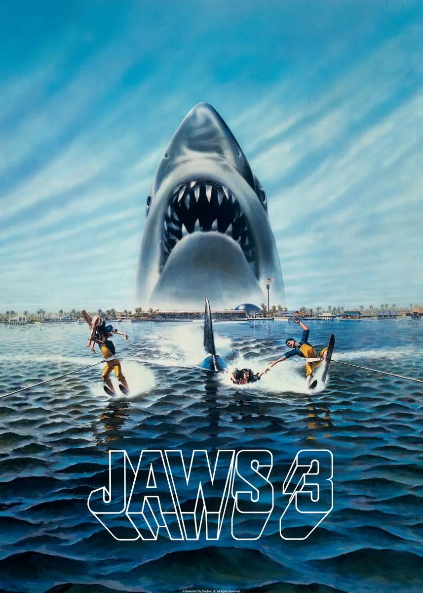 Jaws Posters Shark Canvas Painting Mordern Wall Art Picture Living Room Bedroom Home Decor American Classic Horrible Movie Peaceful Pleasures Health and Wellness T80296-06 40x60cm Unframed
