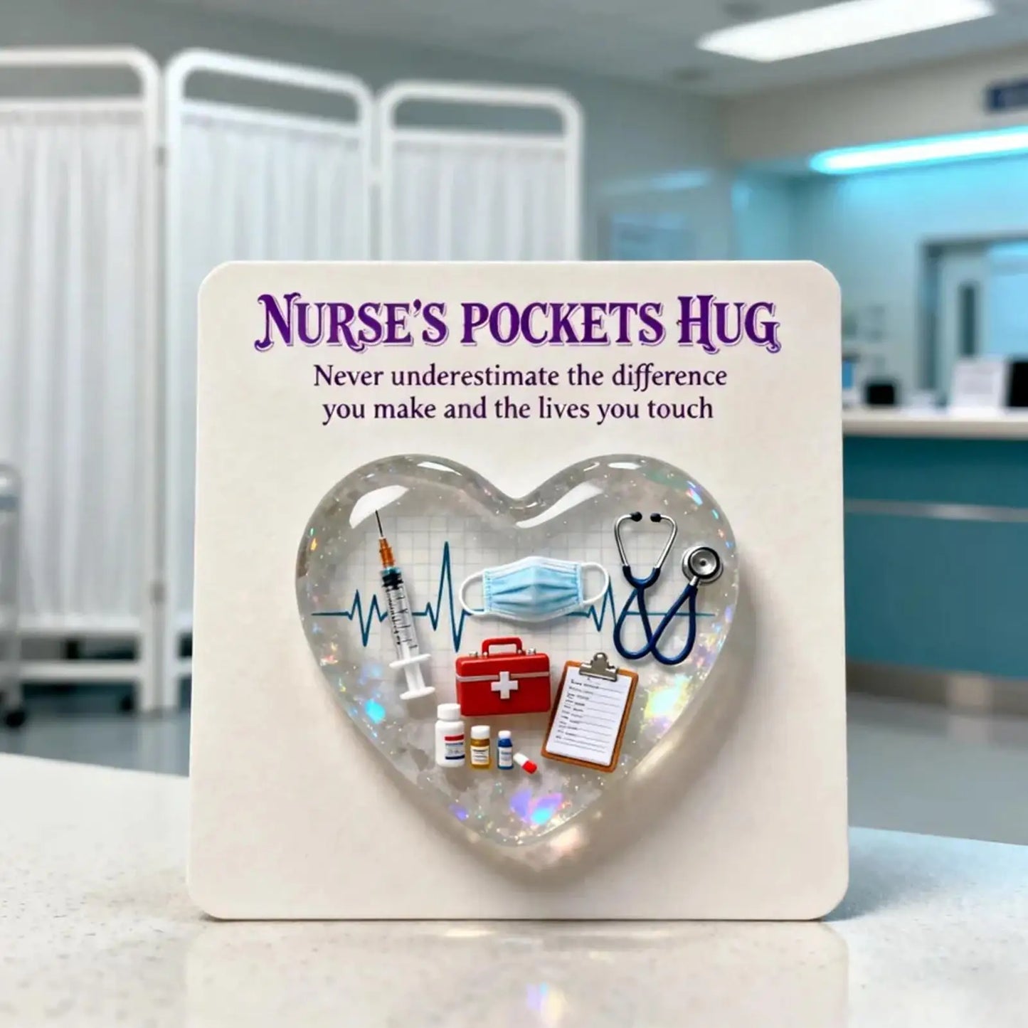 Nurse Hug Card 2D Acrylic Motivational Keepsake Small Encouragement Card For Nursing Students Healthcare Persons Hospital Staff Peaceful Pleasures Health and Wellness