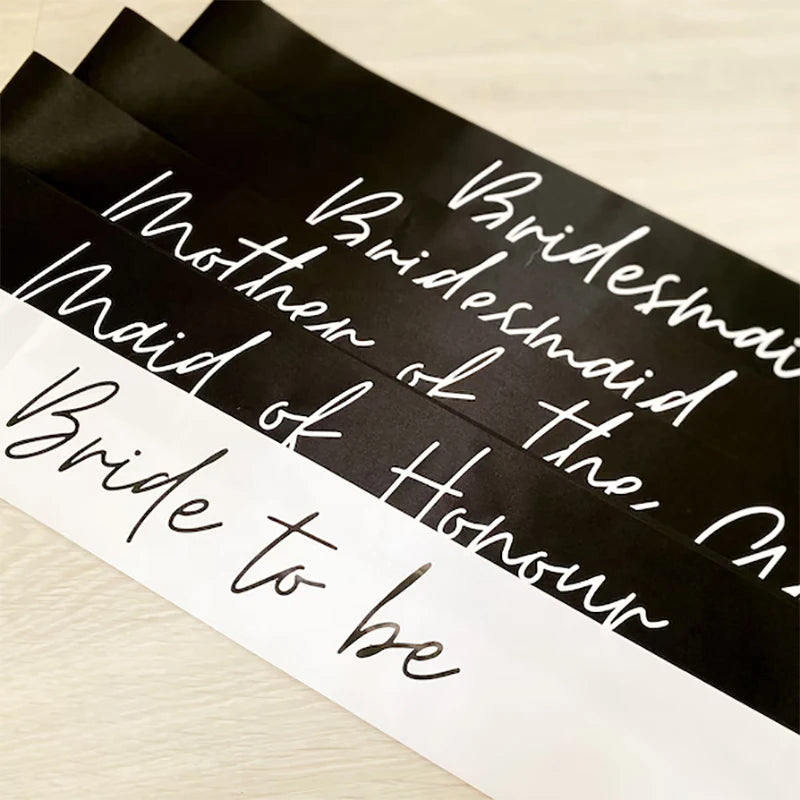 Bridal Sash – Bride, Bridesmaid & Bachelorette Party Sashes Bridal Party Sash Peaceful Pleasures Health and Wellness