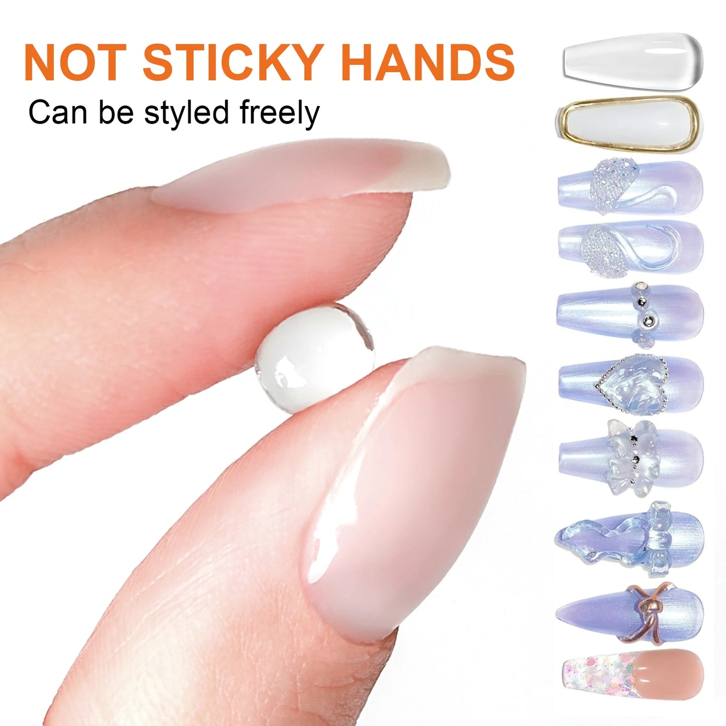 Solid Nail Glue Gel，Super Strong Adhesive For Press On Nail Tips，Fake Acrylic Nails，Nail Art Gel，Rhinestone，For Home Nail Salon Peaceful Pleasures Health and Wellness