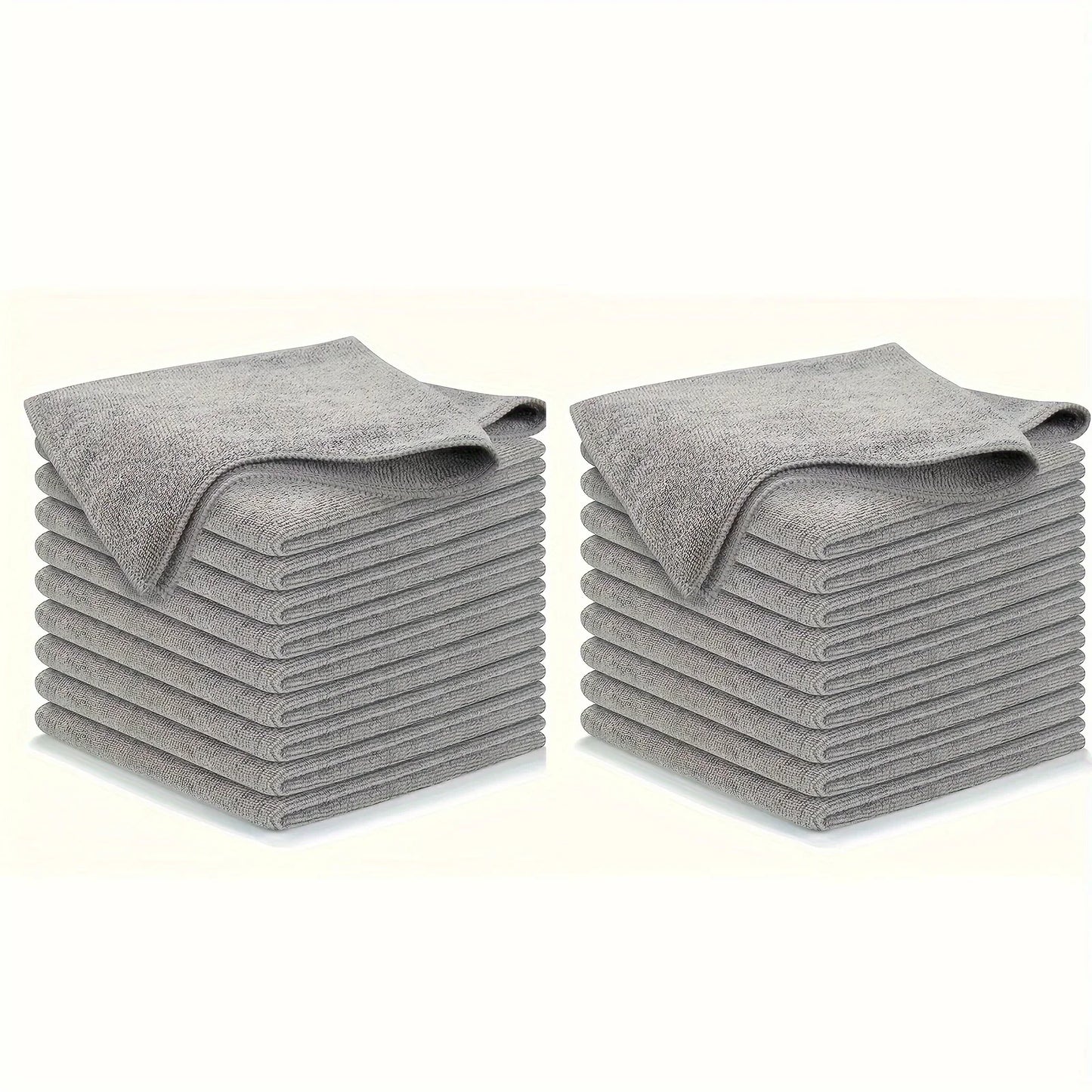 5/10/20pcs Kitchen Towel, Ultra-fine Fiber Light Gray Cleaning Cloth Set, Absorbent, Soft And Stain-removing Cloth Peaceful Pleasures Health and Wellness 20pcs