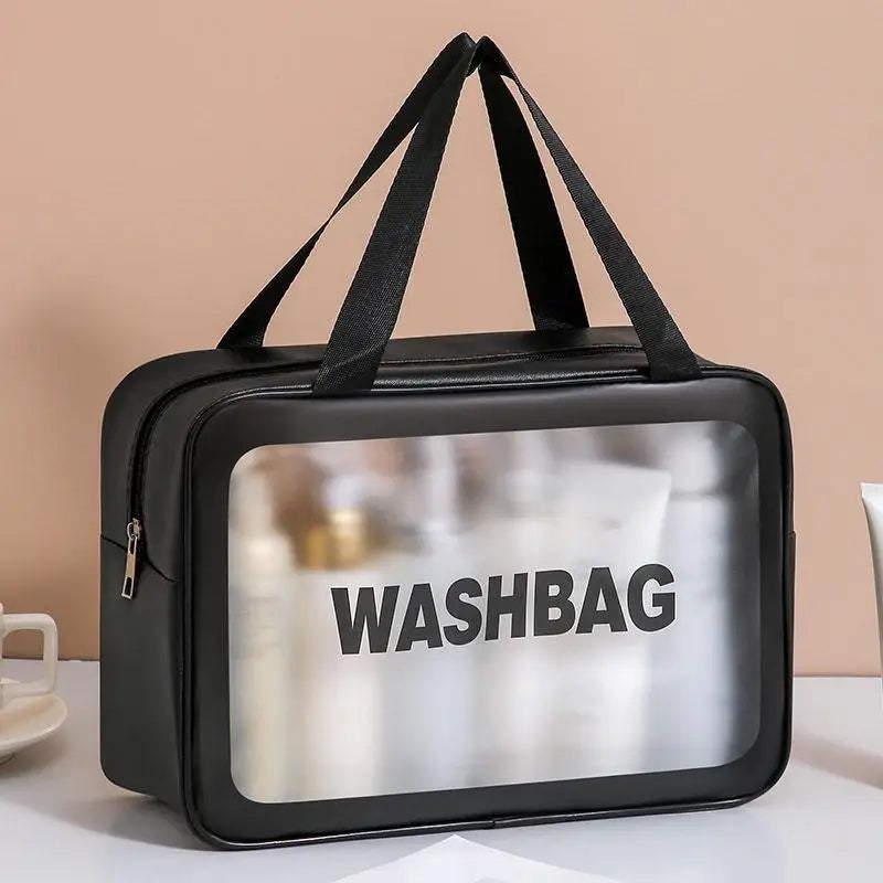 Dry-wet Separation Double Transparent PU Makeup Bag Portable Washing Bag Cosmetic Storage Bag Travel Fitness Swimming Essentials Peaceful Pleasures Health and Wellness one size Y