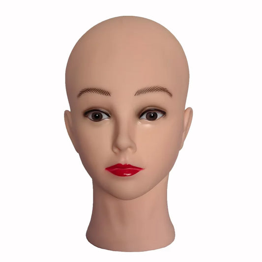 Professional Makeup Doll Head Bald Manikin Model For Making Wigs Styling Caps Hairdressing Hat Headwear Display Stand Peaceful Pleasures Health and Wellness Makeup