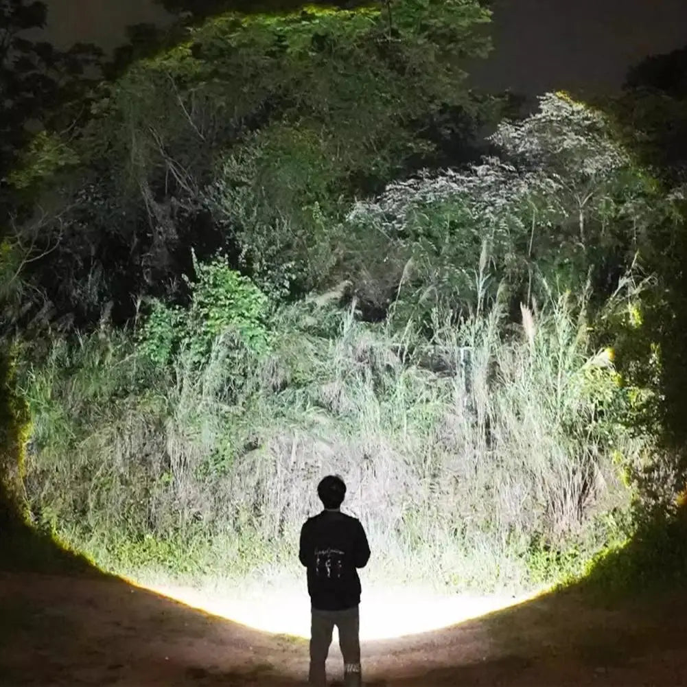 COB LED Camping Flashlight with Hook | USB Rechargeable Torch