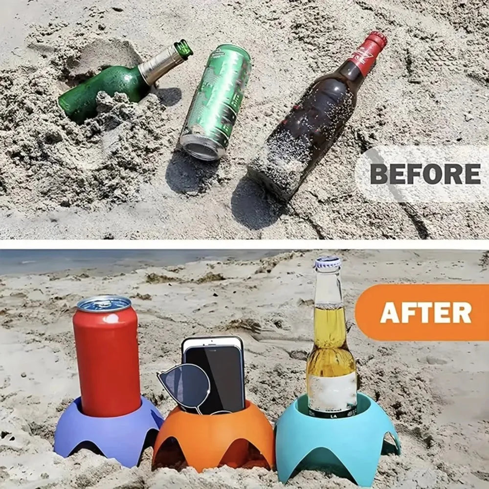 5pcs Plastic Beach Cup Holders, Multicolor Outdoor Sand Drink Holders, Portable Beer Stand Accessories For Beach Parties And Cam Peaceful Pleasures Health and Wellness
