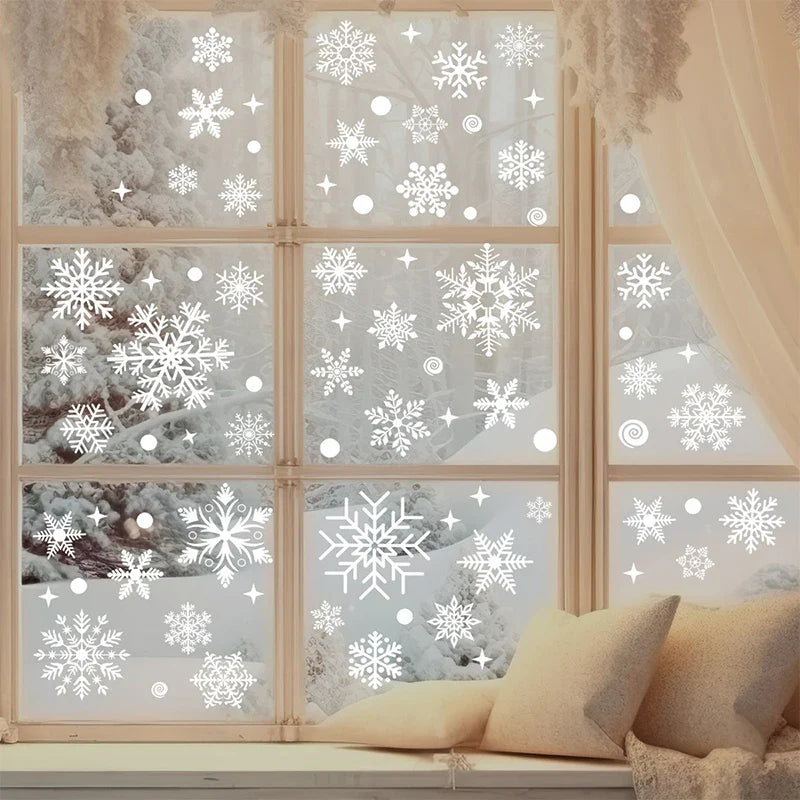 Christmas Snowman Santa Electrostatic Window Decals | 2/4 PCS